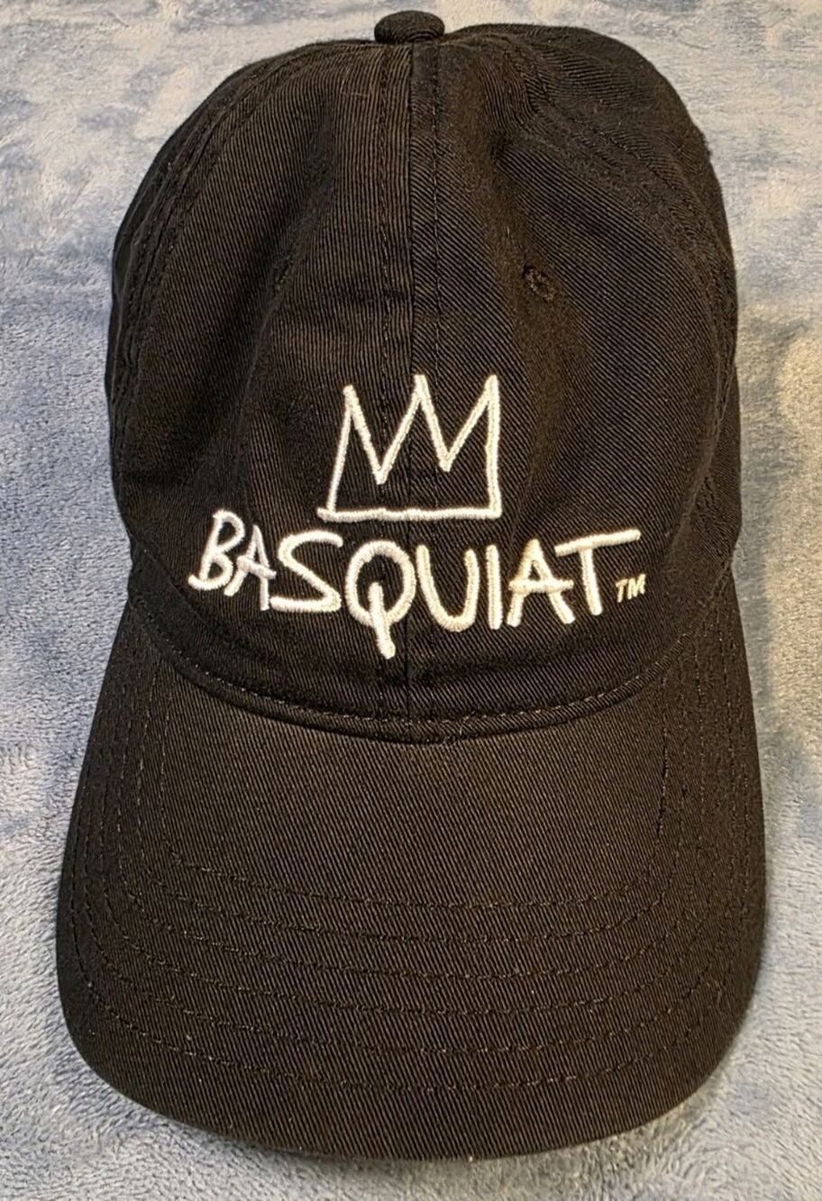 Basquiat x Mad Engine Hat Black Crown Logo Adjustable Strapback Cap OSFM